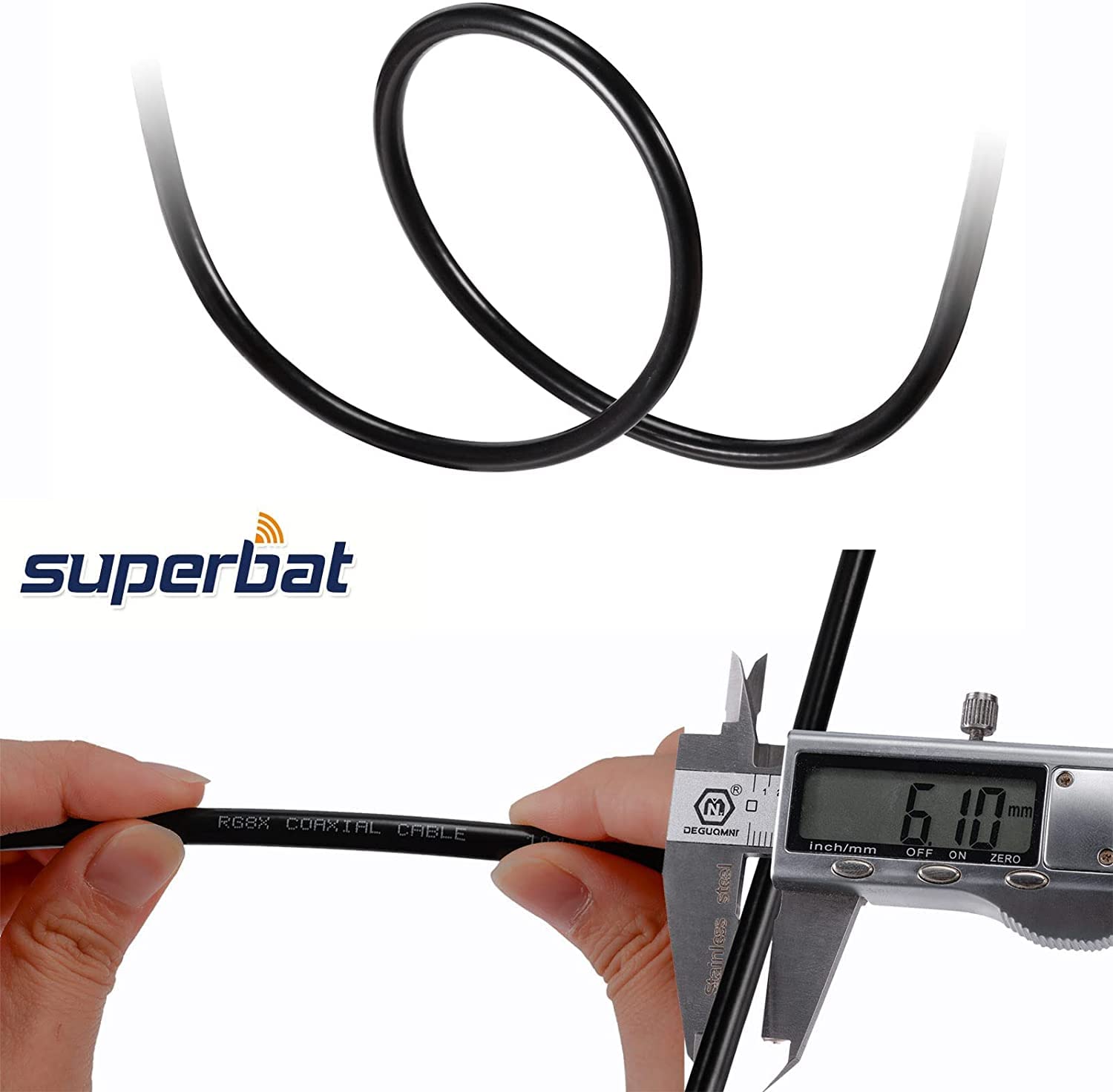 Superbat RG8x Jumper Cable, 2-Pack 2ft CB Coax Cable PL259 UHF Connector 50 ohm Low Loss for Ham Radio, Antenna Tuner, Analyzer, Dummy Load and SWR Meter - Image 5