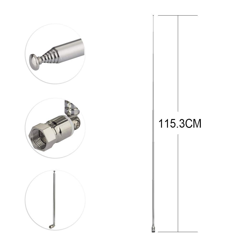 Superbat Telescopic FM Antenna for Stereo Receiver Indoor, FM Radio Antenna 75 Ohm UNBAL for Yamaha Onkyo Denon Table Top Home Theater Receiver Radio Receiver Antenna Tuner - Image 3